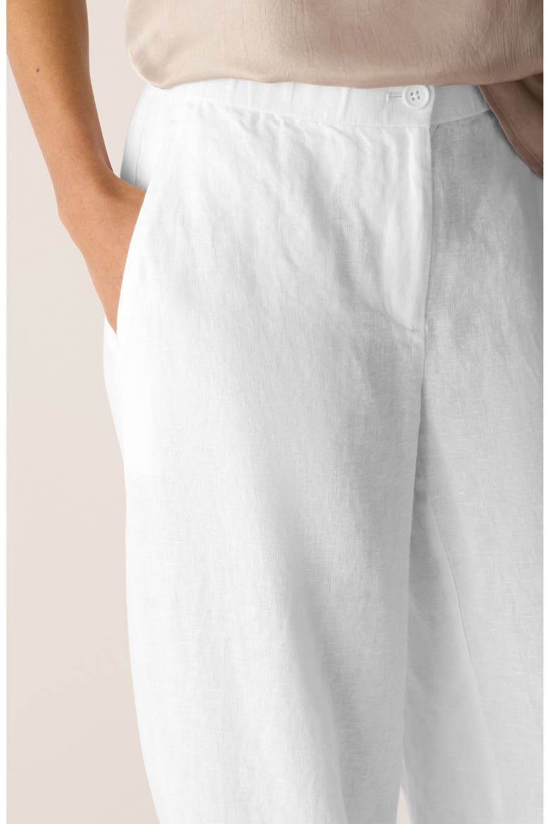 Straight Leg Linen Pants, Alternate, color, WHITE