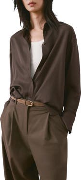 MANGO Straight Button-Up Shirt