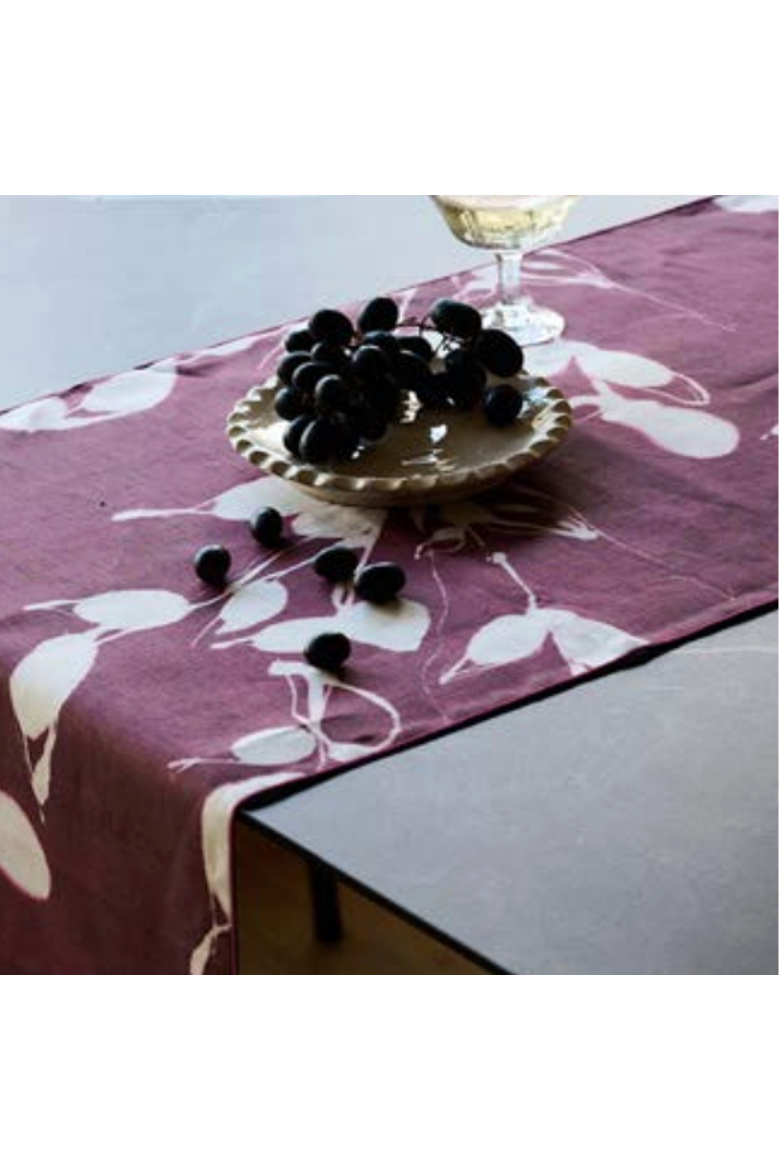 Porto Print in Auberinge Runner, Alternate, color, Aubergine