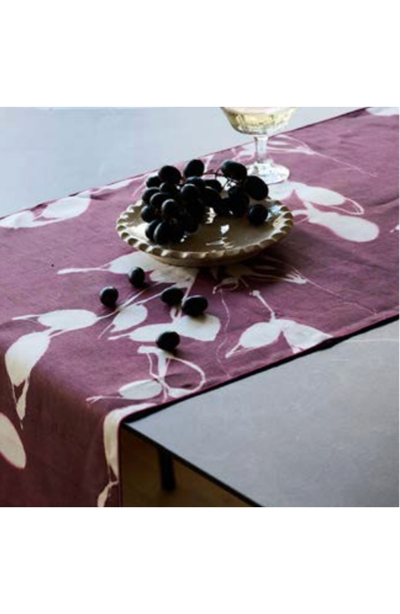 Goldie Home Porto Print in Auberinge Runner, Alternate, color, Aubergine
