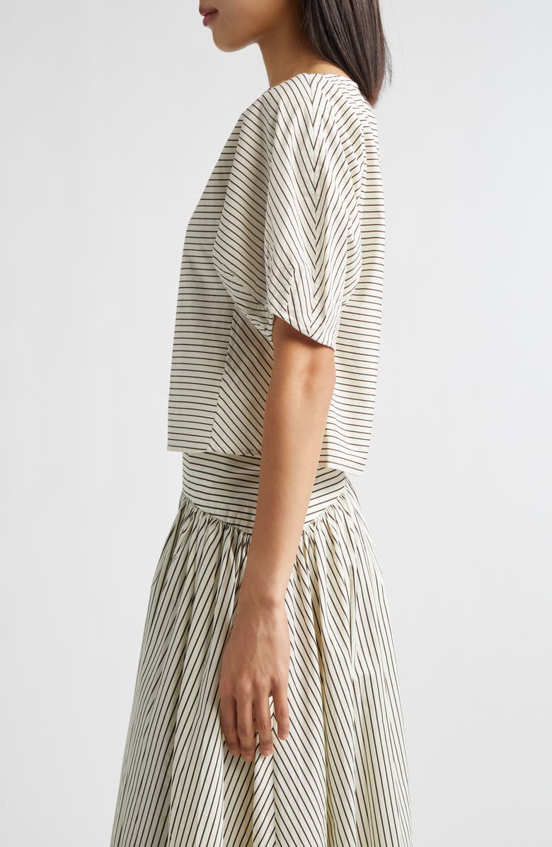 STAUD Didi Stripe Top, Alternate, color, Ivory/ Dark Oak Micro Stripe