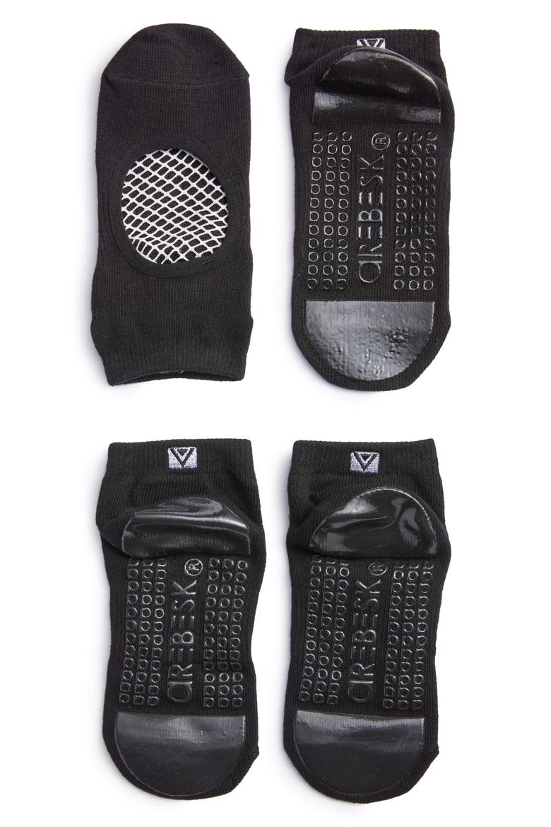 Phish Net 2-Pack No-Slip Socks, Main, color, BLACK / BLACK-WHITE