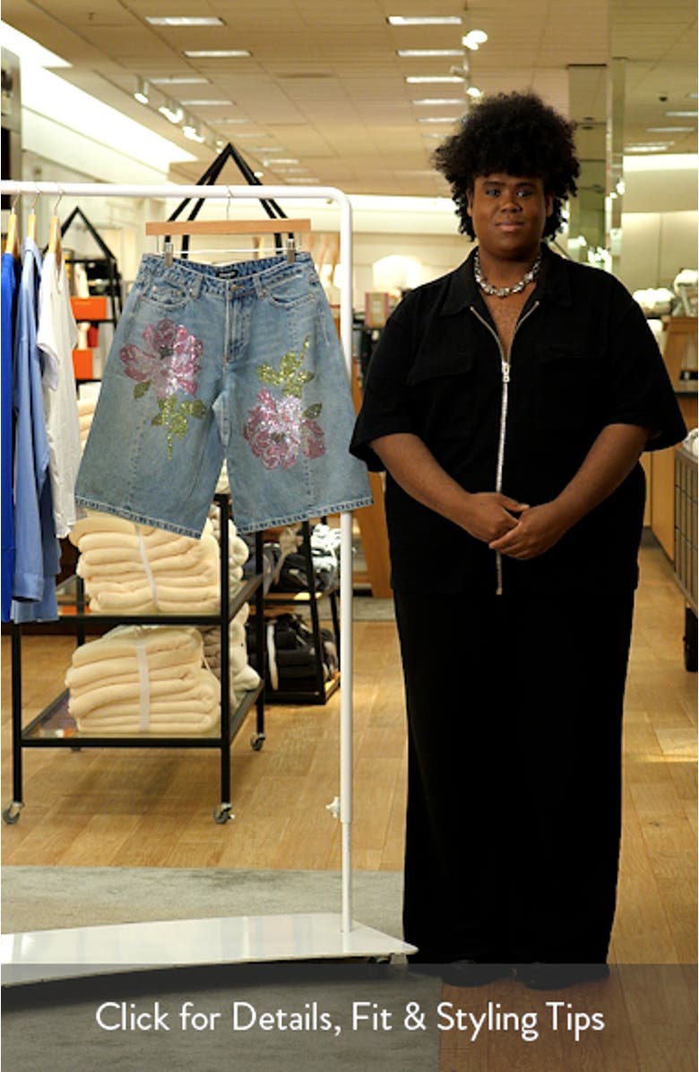 Kesha Floral Embellished Shorts, sales video thumbnail