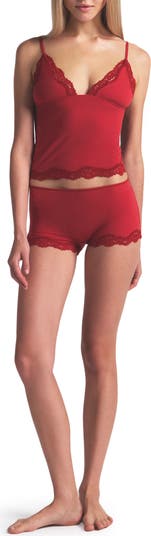 Fits Everybody Lace Trim Crop Camisole & Shorts Pajamas