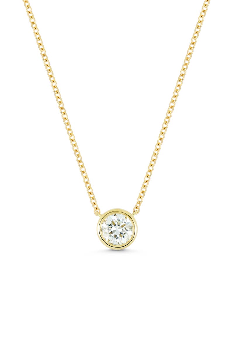 Monaco Diamond Solitaire Pendant Necklace (Online Trunk Show), Main, color, 18K YELLOW GOLD/ DIAMOND