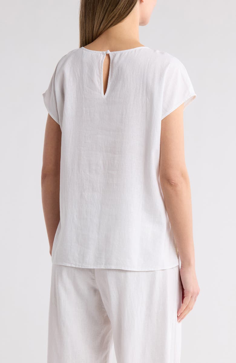 Caslon<sup>®</sup> Easy Linen Blend Popover Top, Alternate, color, White