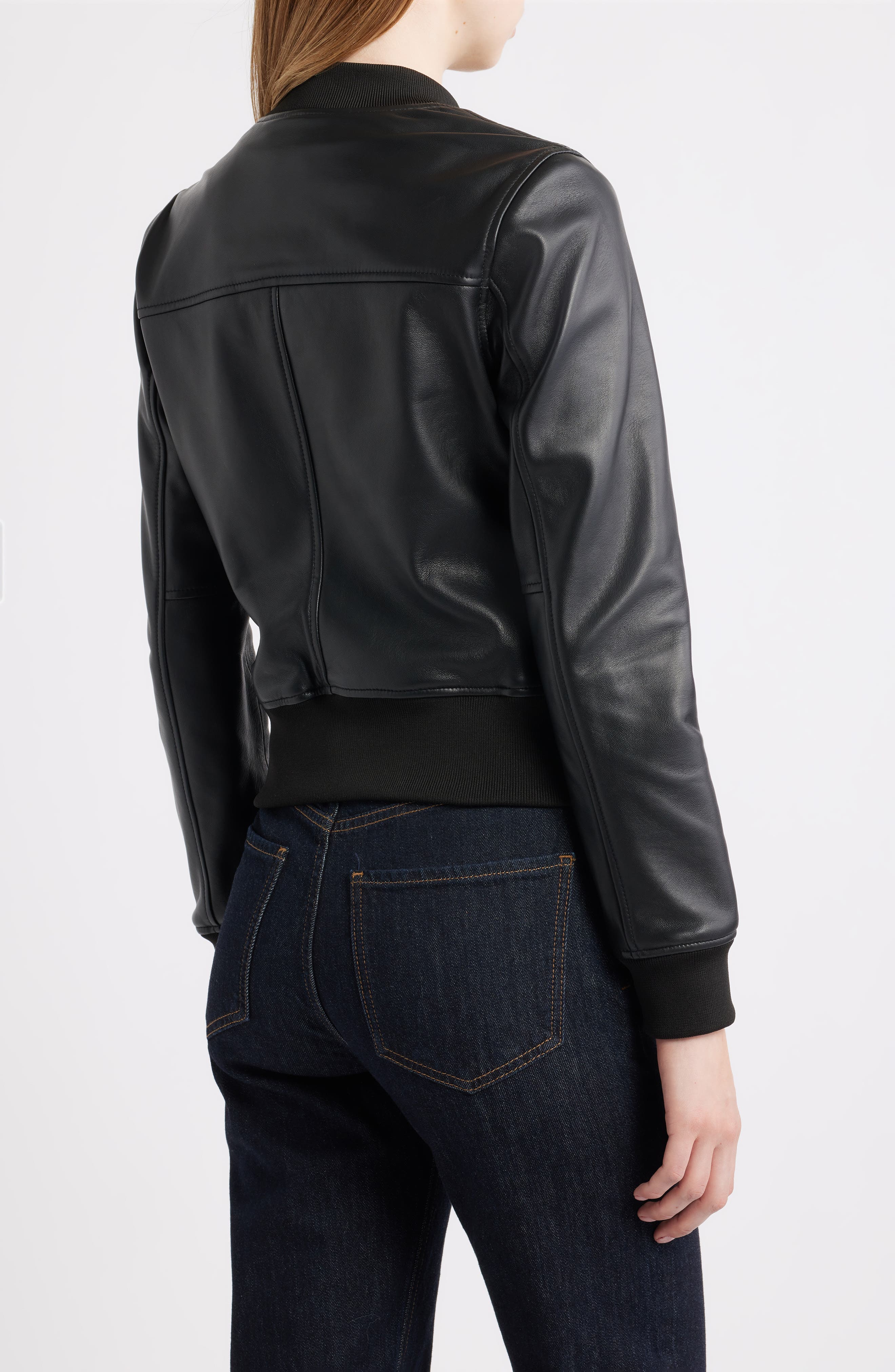 Classic Leather Bomber Jacket - image 2