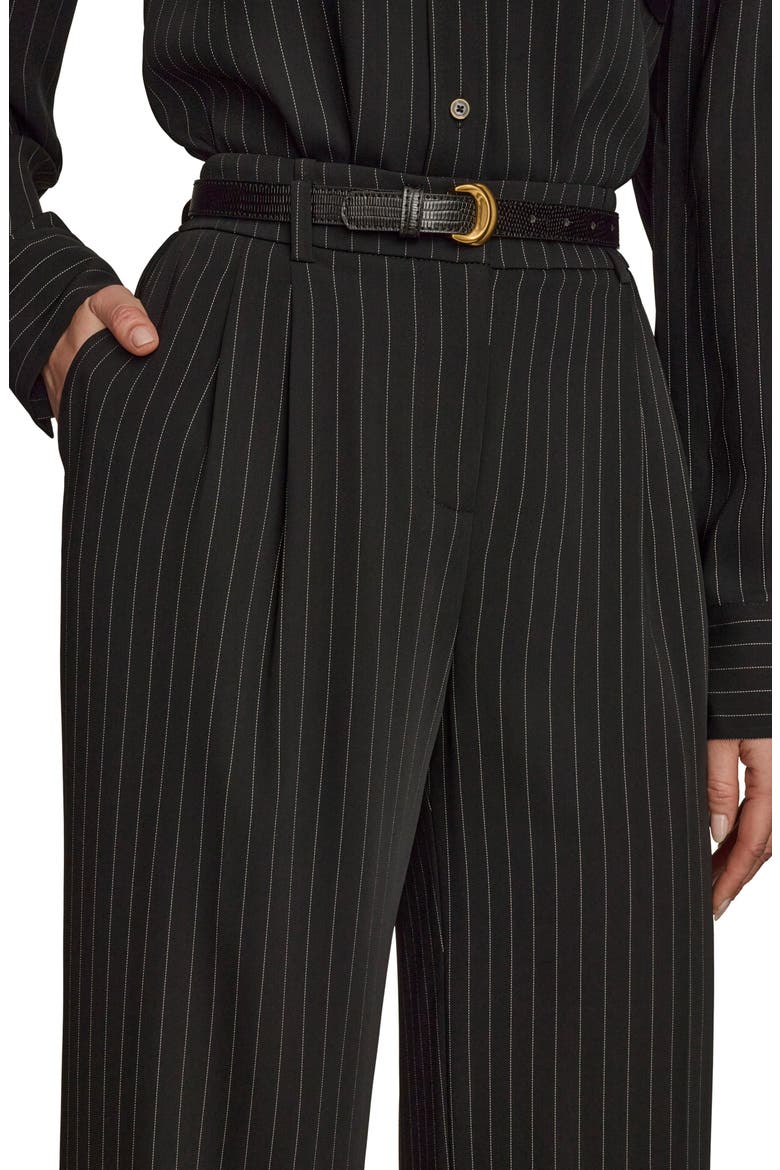 Pinstripe Wide Leg Pants, Alternate, color, BLACK/ CREAM