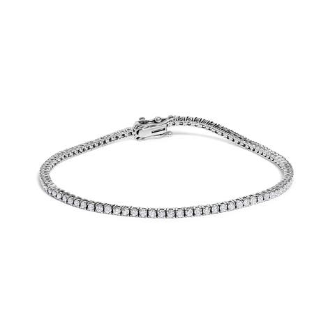 14K White Gold Classic 1 1/2 Cttw Diamond Tennis Bracelet