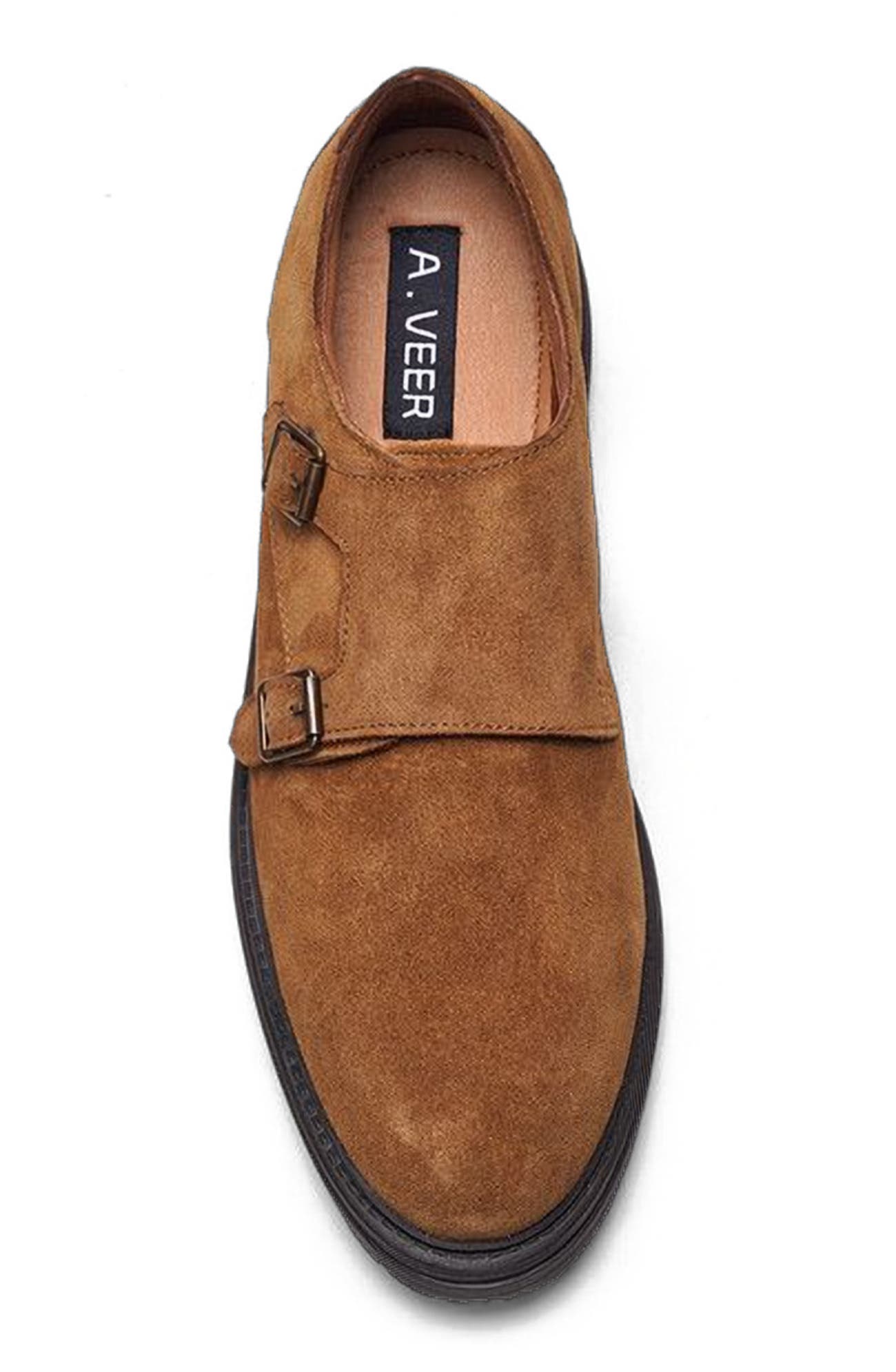 A. Veer Jett Double Monk, Alternate, color, Tobacco Suede