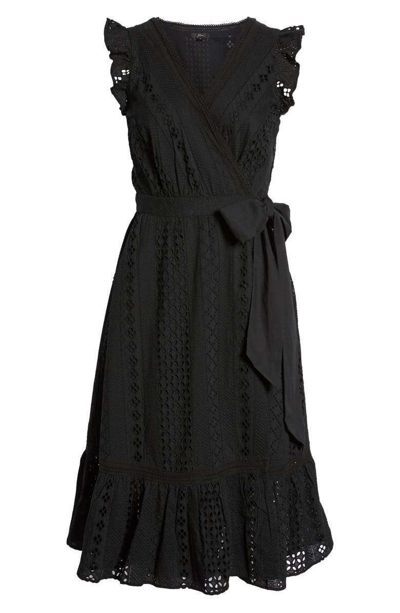J.Crew All Over Eyelet Wrap Dress, Alternate, color, 