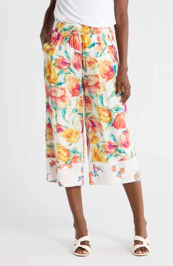 Nicole Miller Floral Wide Leg Pull-On Pants