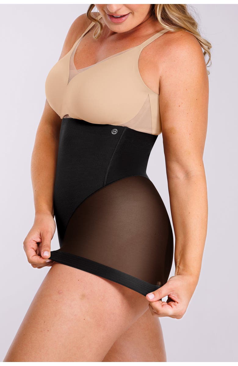 Shapellx High Waist Mesh Tummy Control Brief, Alternate, color, Classic Black