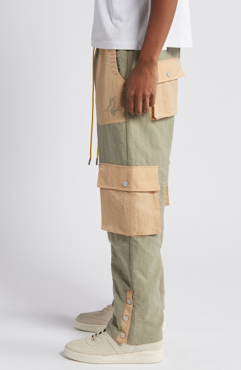 DIET STARTS MONDAY Colorblock Nylon Cargo Pants, Alternate, color,