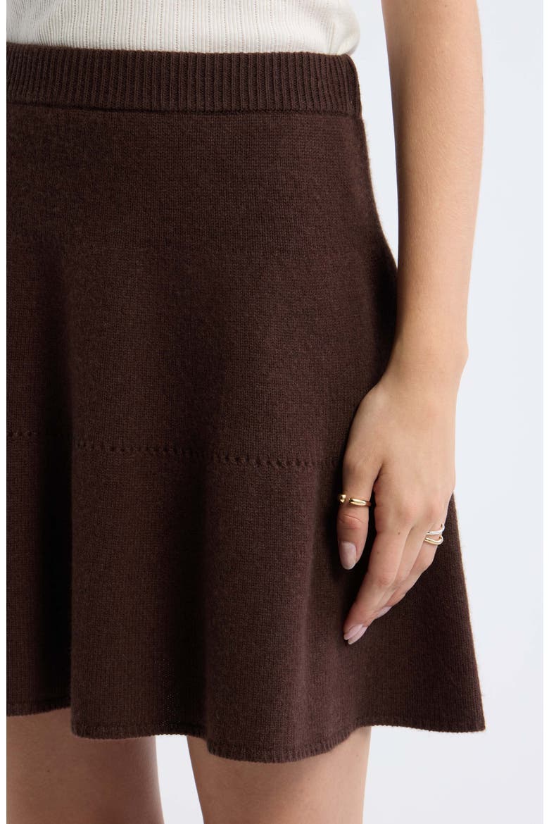 Wool & Cashmere Miniskirt, Alternate, color, BROWN CHICORY
