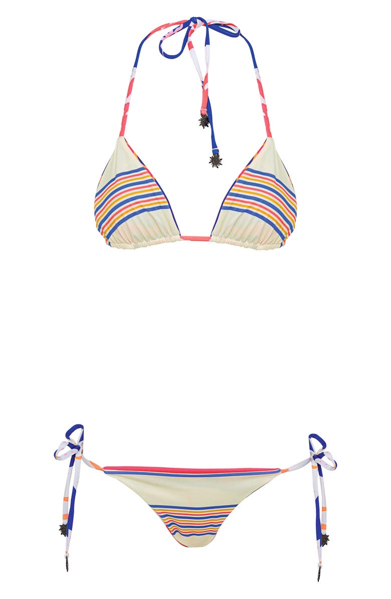 Maaji Sunlit Sunning Reversible Bikini Bottoms, Alternate, color, Blue