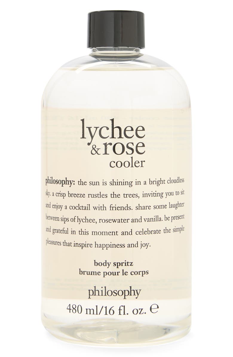 philosophy Lychee and Rose Body Spritz, Main, color,