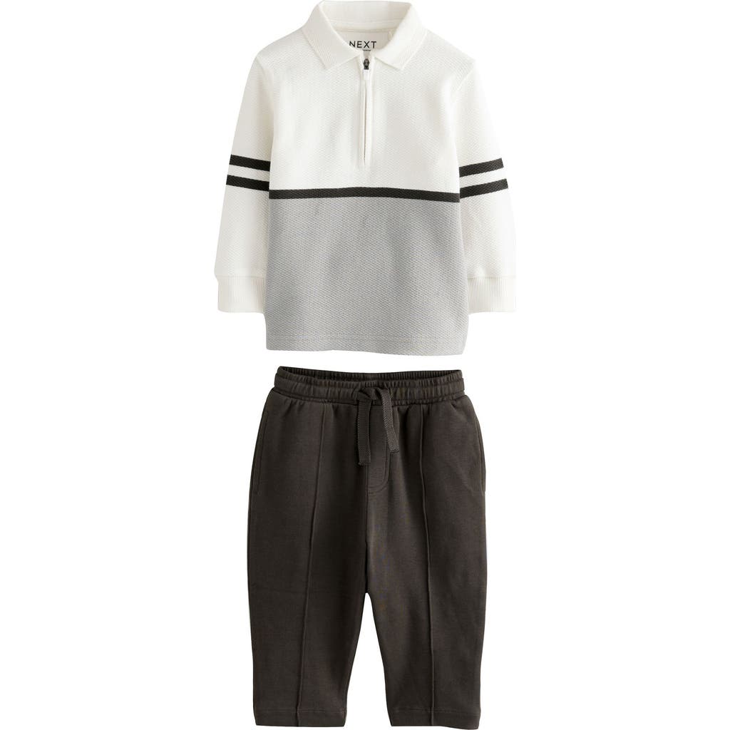 Next Kids' Colorblock Cotton Polo & Piped Joggers Set In Multi