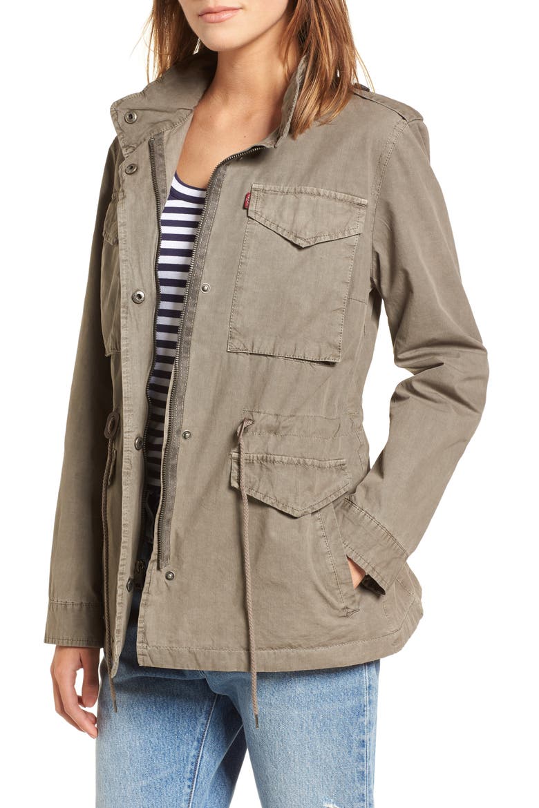 Levi's® Four-Pocket Military Jacket, Main, color, LIGHT GREY