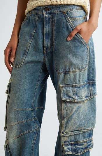 【関税&送料込】Golden Goose Wide Light Blue Jeans Golden Goose Deluxe Brand Baggy jeans with turn-ups - Blue