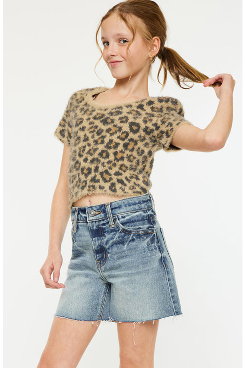 Junie High Rise Denim Shorts, Alternate, color, Medium Wash