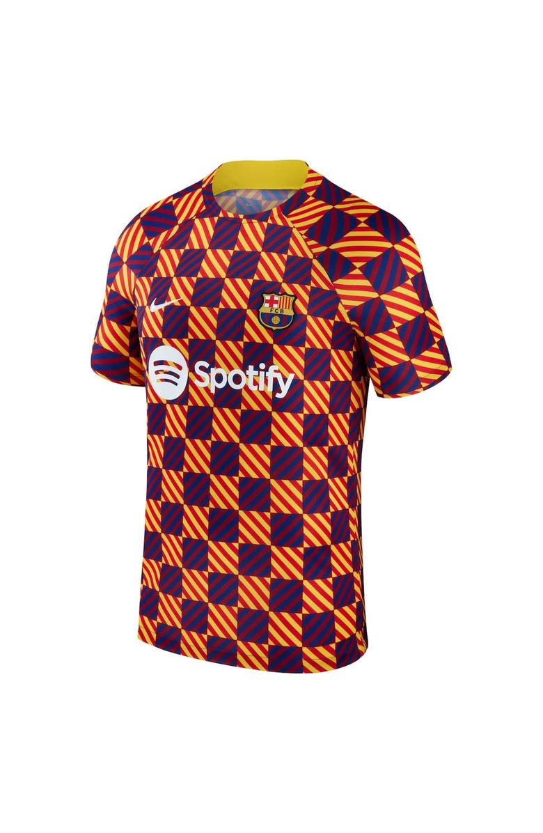 Nike Men's Nike Yellow Barcelona 2023/24 Pre-Match Performance Top, Alternate, color, Yellow