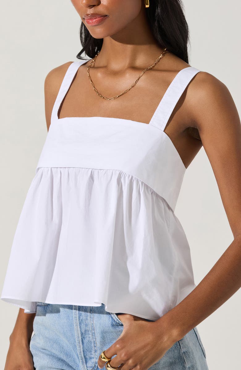 ASTR the Label Cotton Babydoll Tank, Alternate, color, White