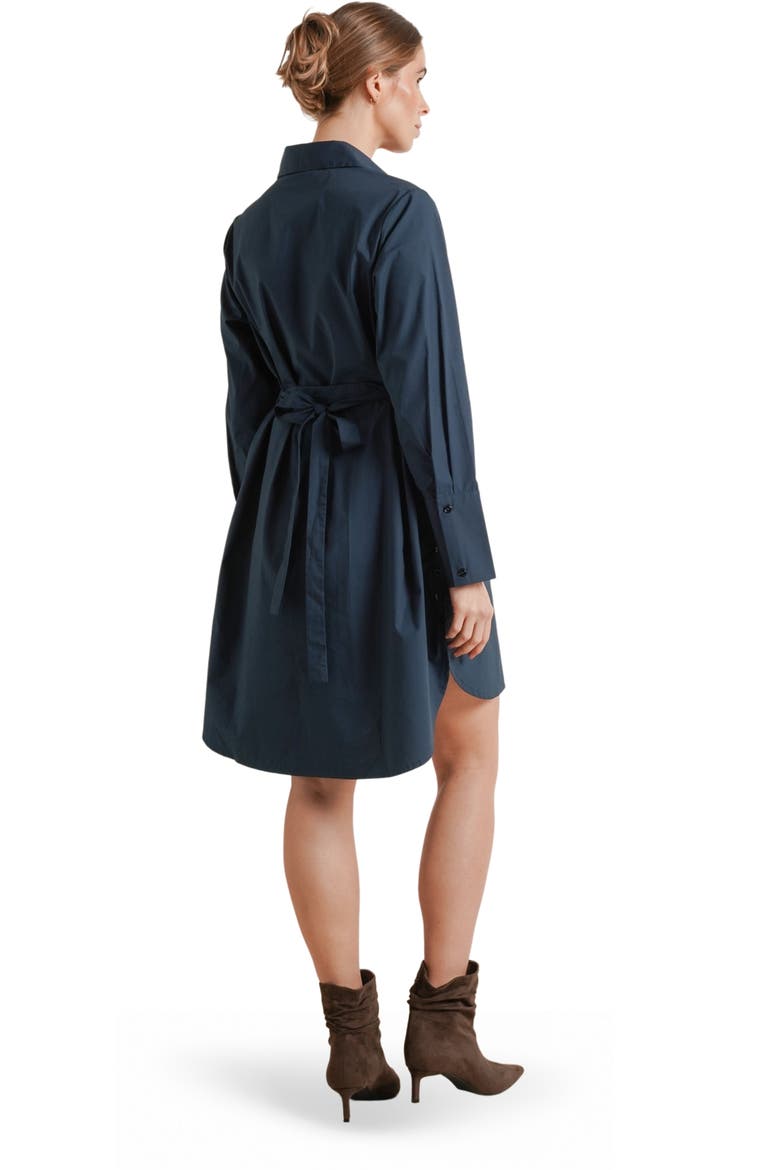 Weekday Maternity & Nursing Button-Down Shirtdress, Alternate, color, Dark Teal