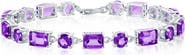 SIMONA Sterling Silver Semiprecious Stone Line Bracelet