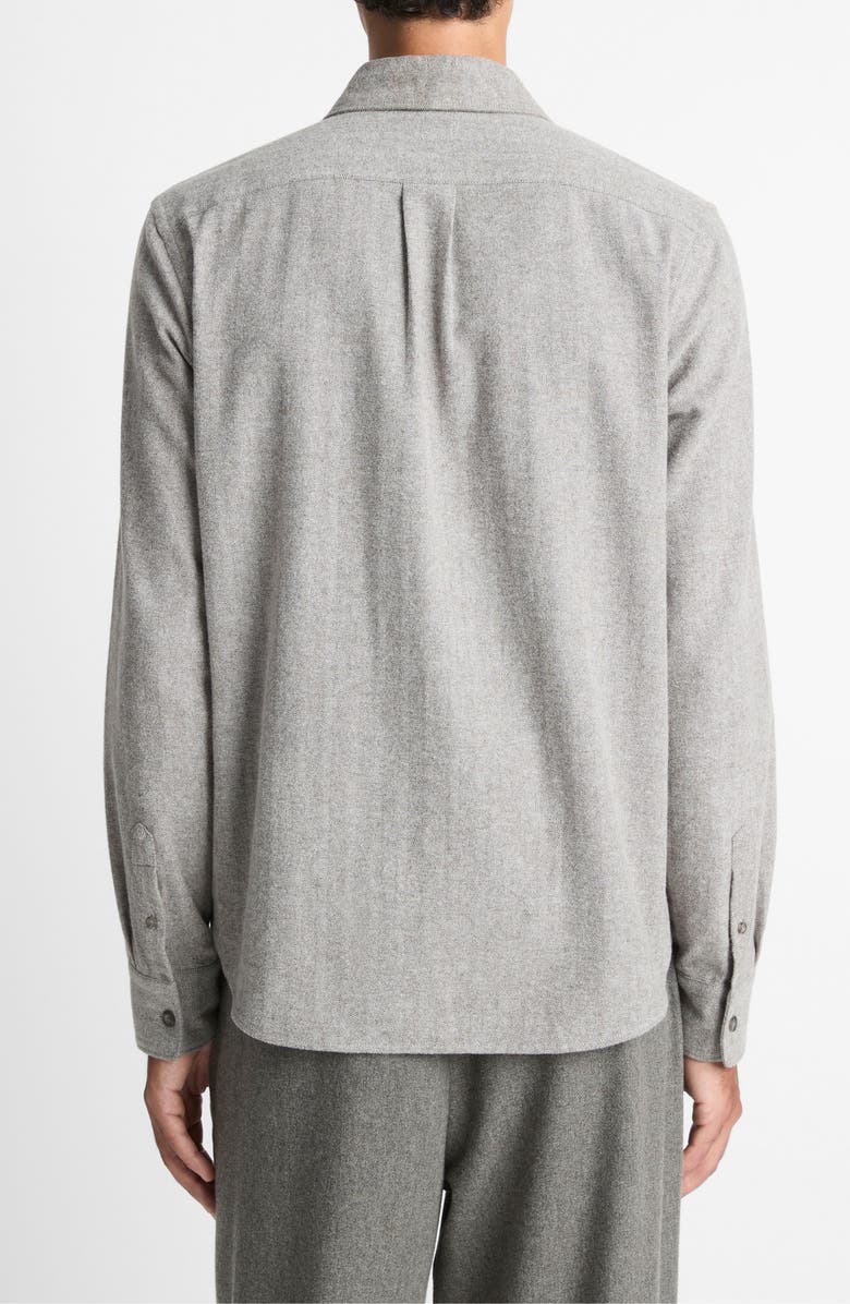 Vince Herringbone Popover Shirt, Alternate, color, Heather Fog