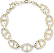 CHLOE AND MADISON 14K Gold Plate Cubic Zirconia Chain Bracelet
