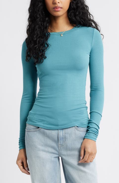 Ribbed Long Sleeve T-Shirt