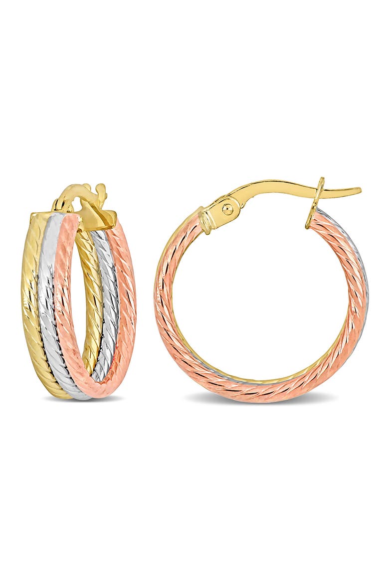 Twisted Triple Hoop Earrings, Main, color, MULTI-COLOR