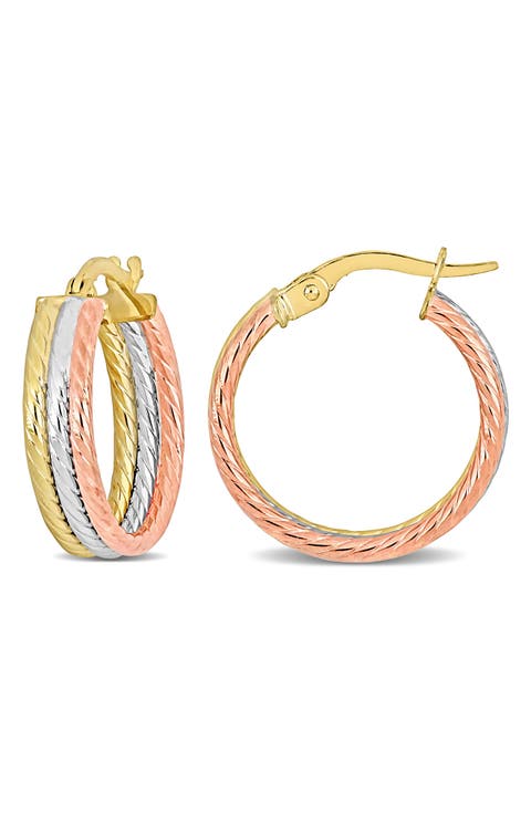 Twisted Triple Hoop Earrings