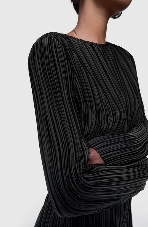 Rebecca Minkoff Iris Pleated Long Sleeve Mini Sweater In True Black