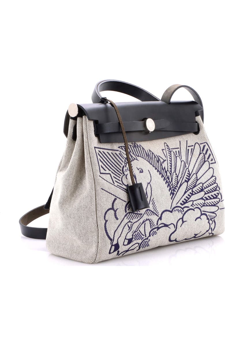 Pre-Owned Hermes Herbag Zip Pegase Pop Toile and Leather 31, Alternate, color, Bleu Indigo