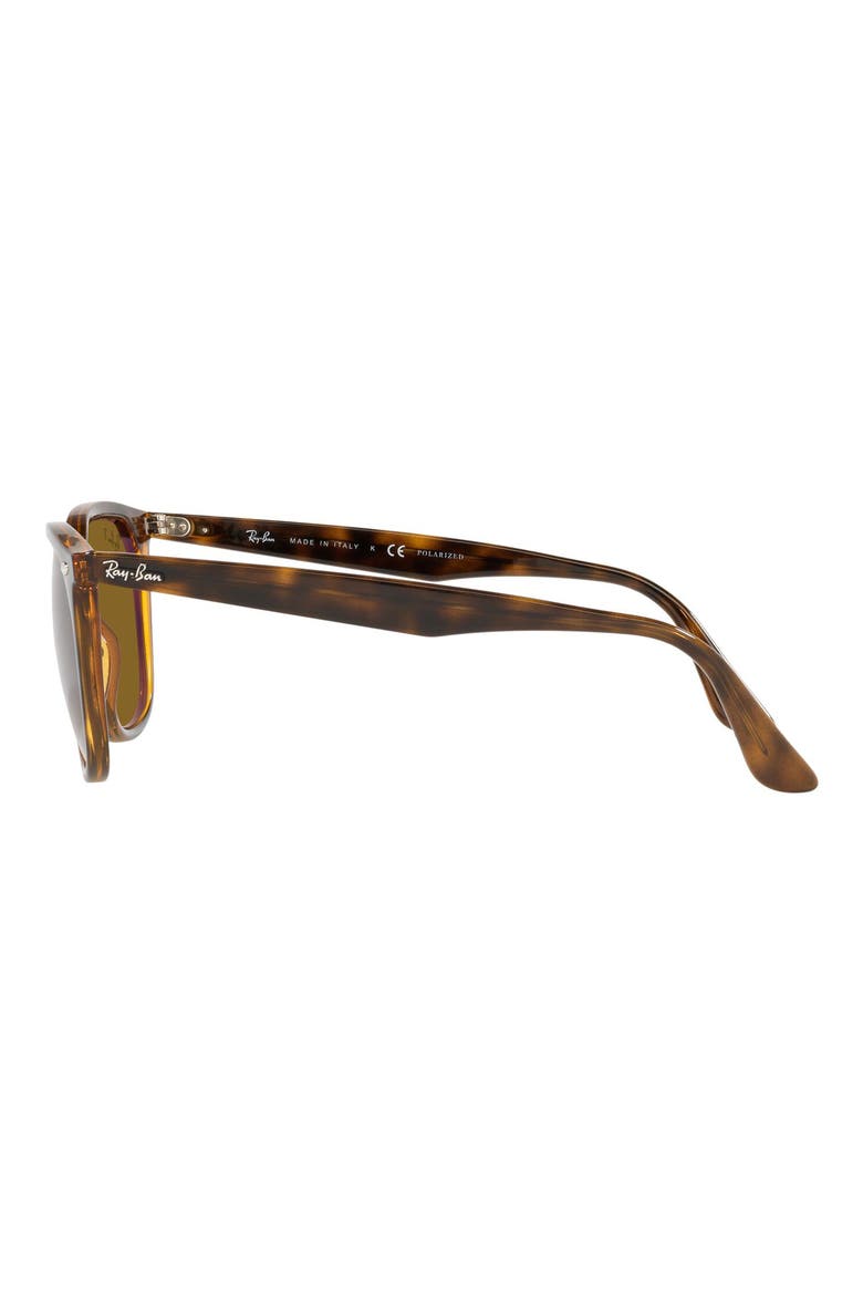 55mm Square Polarized Sunglasses, Alternate, color, HAVANA