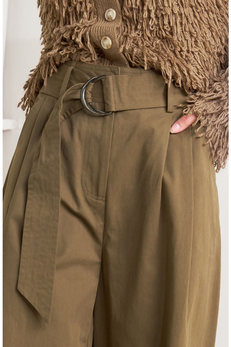 D-Ring Belted Wide Leg Pants, Alternate, color, BROWN