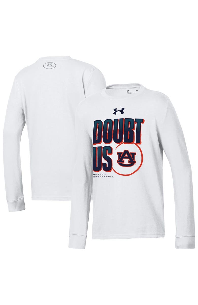 Under Armour Youth Under Armour  White Auburn Tigers March Madness Unity Long Sleeve T-Shirt, Main, color, 