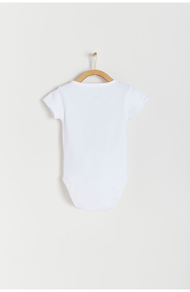 Babycottons Premium Peruvian Pima Cotton Essentials Mandarin Collar Bodysuit for Infant, Alternate, color, White