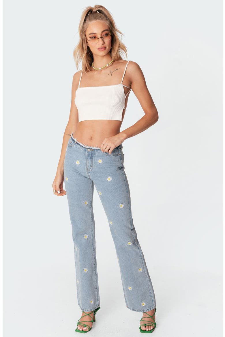 Open Back Crop Top, Alternate, color, CREAM