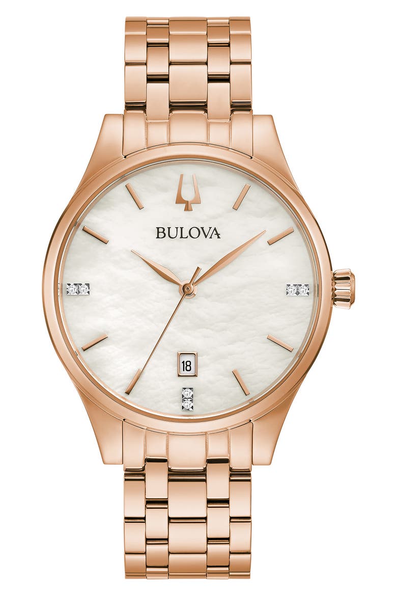 Diamond Bracelet Watch, 36mm, Main, color, ROSE GOLD