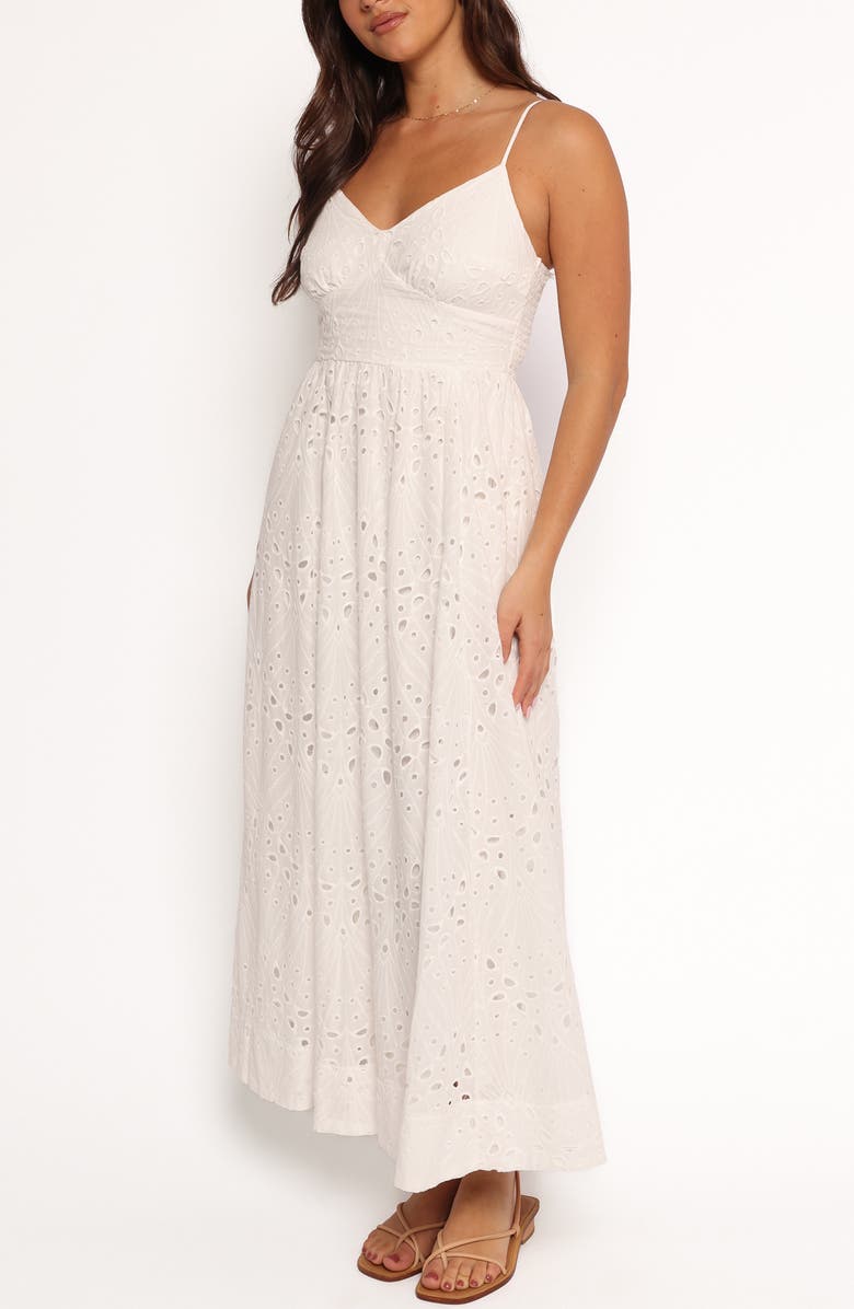 Petal & Pup Yasmin Cotton Eyelet Midi Dress, Alternate, color,