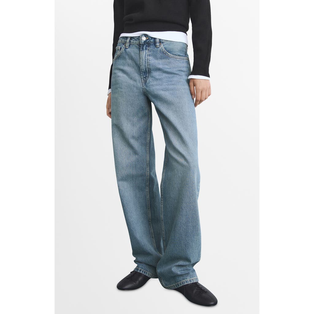 Mango Miami Straight Leg Jeans In Animal Print