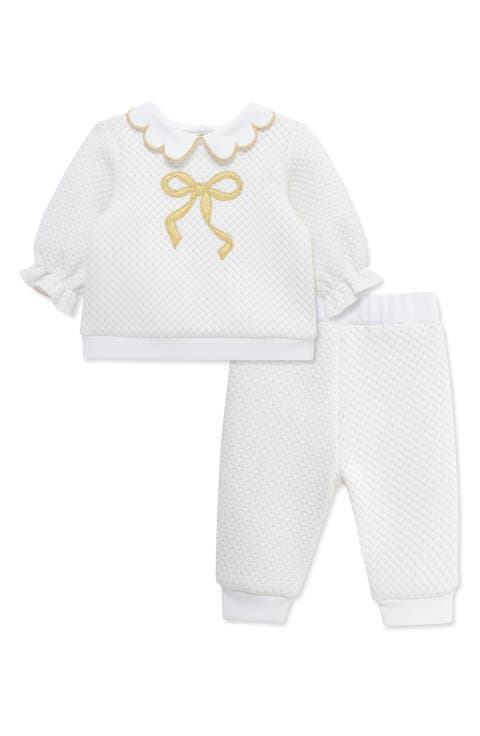 Bow Collared Top & Joggers Set (Baby)
