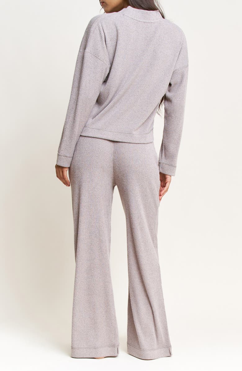 Honeydew Cozy Up Cardigan Long Pajamas, Alternate, color, Heather Grey