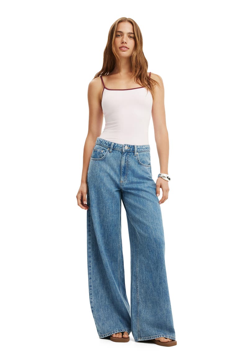 High Waist Wide Leg Jeans, Alternate, color, PISCES BLUE