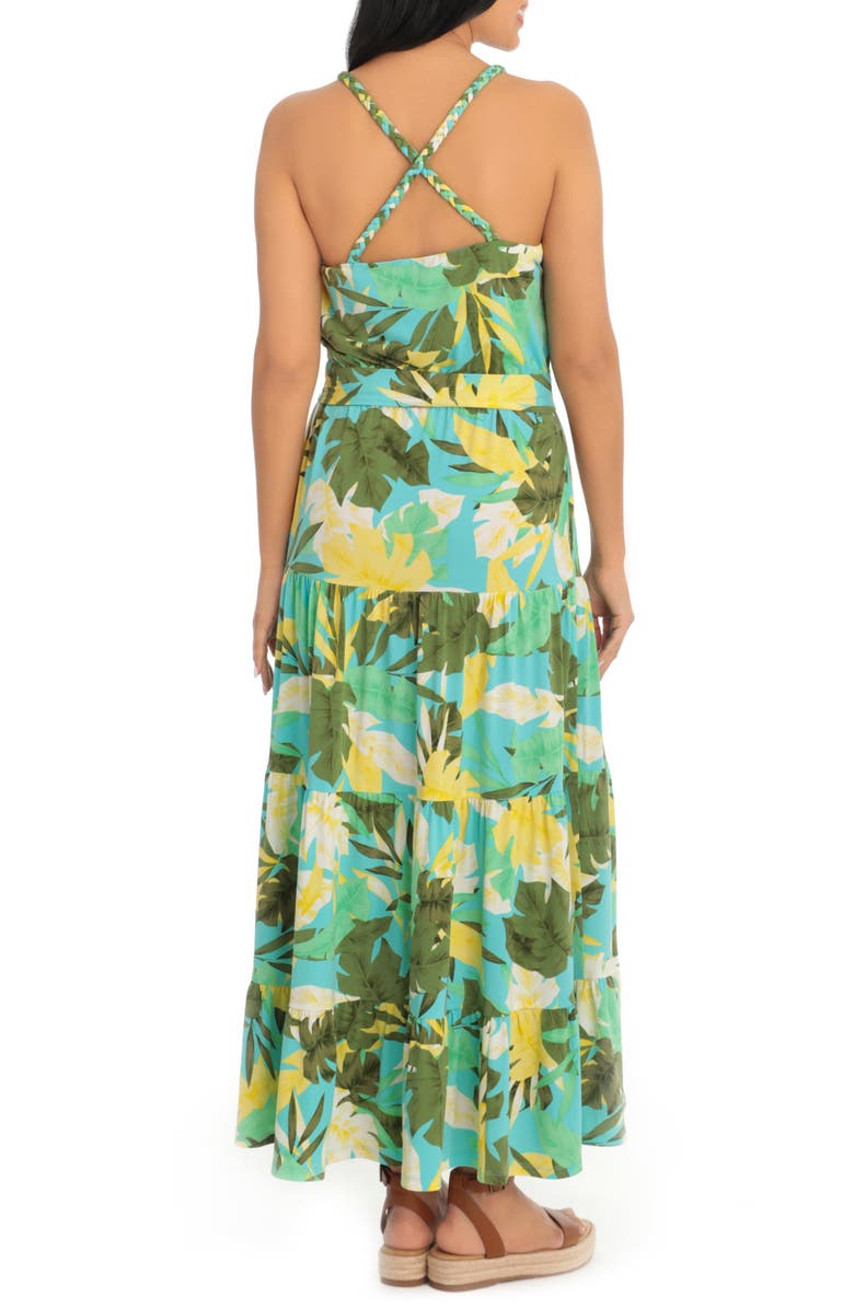 London Times Bali Tropical Print Tiered Maxi Dress, Alternate, color, 