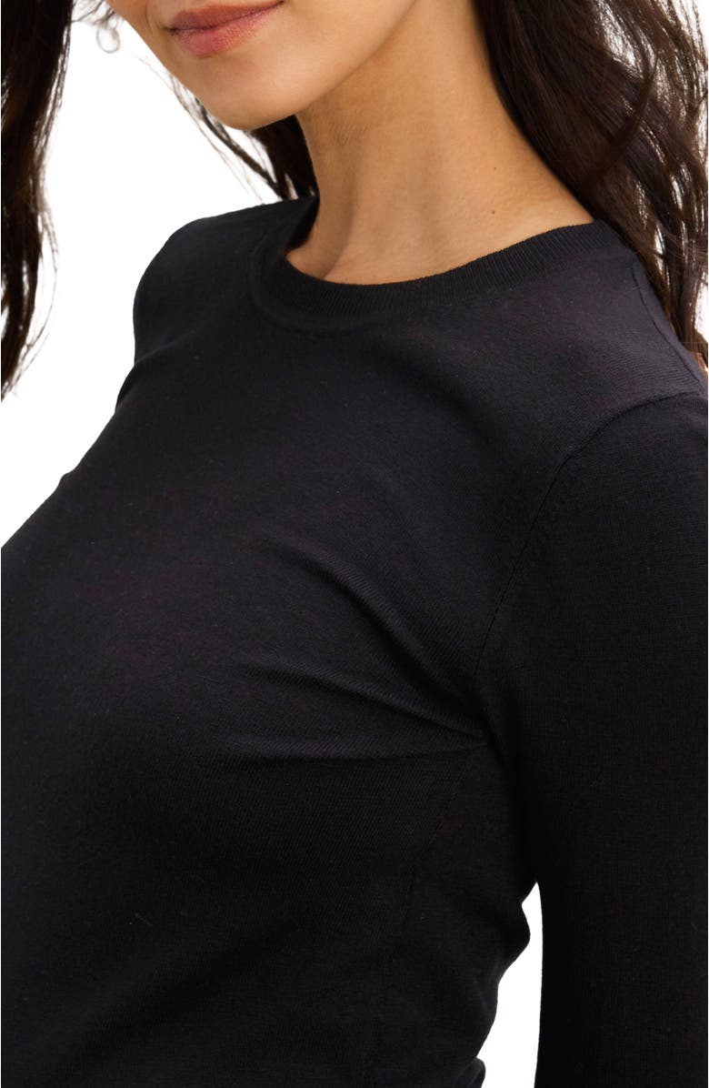 HATCH The Softsculpt Knit Long Sleeve Eliza Dress, Alternate, color, Black