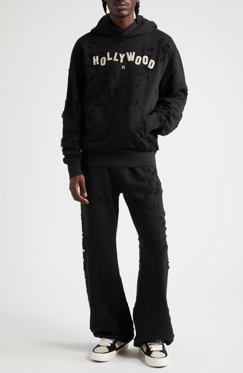 AMIRI Hollywood Destroyed Sweatpants, Alternate, color, 